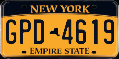 NY license plate GPD4619
