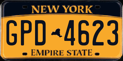 NY license plate GPD4623