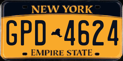 NY license plate GPD4624