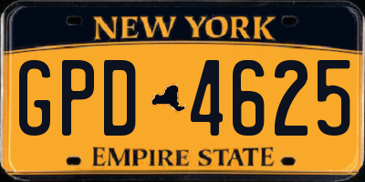 NY license plate GPD4625