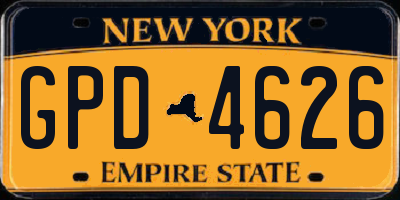 NY license plate GPD4626