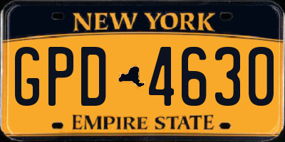 NY license plate GPD4630