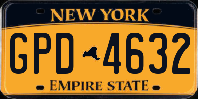 NY license plate GPD4632