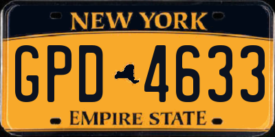 NY license plate GPD4633