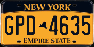 NY license plate GPD4635