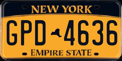 NY license plate GPD4636