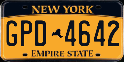 NY license plate GPD4642
