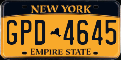 NY license plate GPD4645