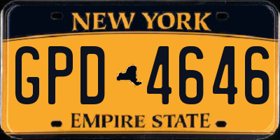 NY license plate GPD4646