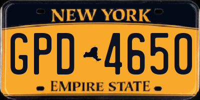 NY license plate GPD4650