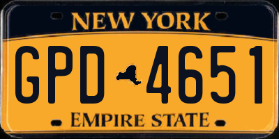 NY license plate GPD4651