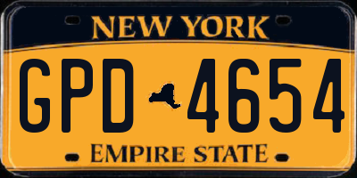 NY license plate GPD4654