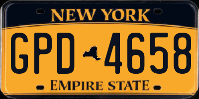 NY license plate GPD4658