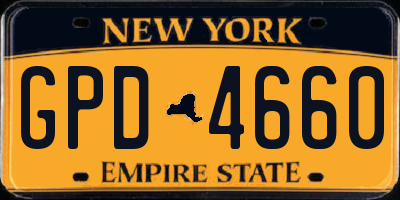 NY license plate GPD4660