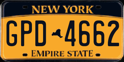 NY license plate GPD4662