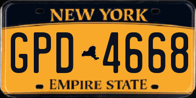 NY license plate GPD4668