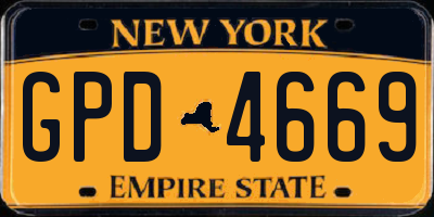 NY license plate GPD4669