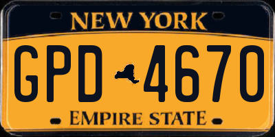 NY license plate GPD4670