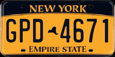 NY license plate GPD4671