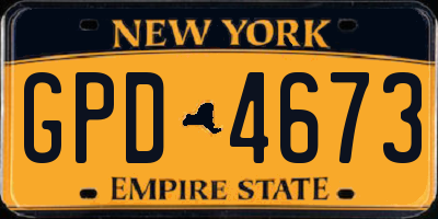 NY license plate GPD4673