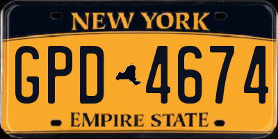 NY license plate GPD4674