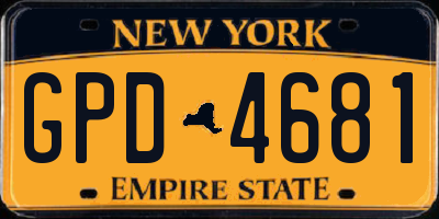 NY license plate GPD4681