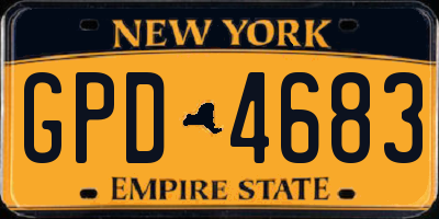 NY license plate GPD4683
