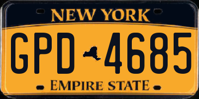 NY license plate GPD4685