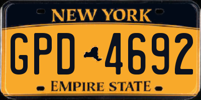 NY license plate GPD4692