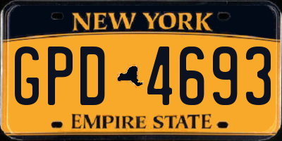 NY license plate GPD4693