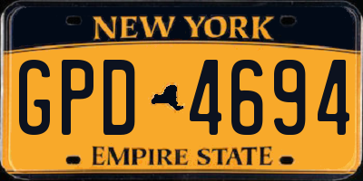 NY license plate GPD4694