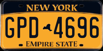 NY license plate GPD4696