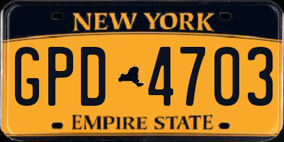 NY license plate GPD4703