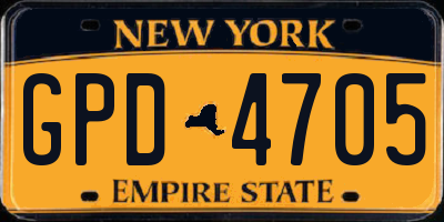 NY license plate GPD4705