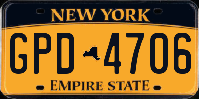 NY license plate GPD4706