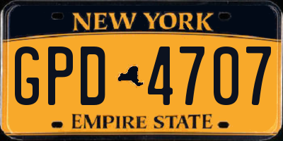 NY license plate GPD4707