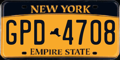 NY license plate GPD4708