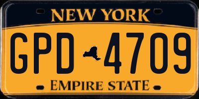 NY license plate GPD4709