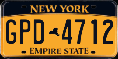 NY license plate GPD4712
