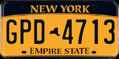 NY license plate GPD4713
