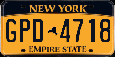 NY license plate GPD4718