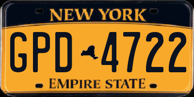 NY license plate GPD4722