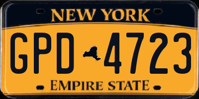 NY license plate GPD4723