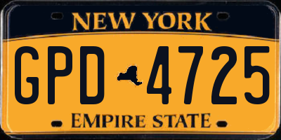 NY license plate GPD4725