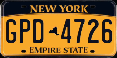 NY license plate GPD4726