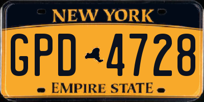 NY license plate GPD4728