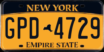 NY license plate GPD4729