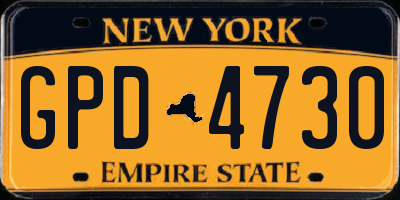 NY license plate GPD4730