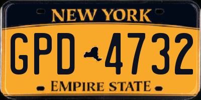 NY license plate GPD4732