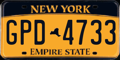 NY license plate GPD4733